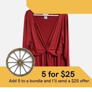 Elegant Red V-Neck Top